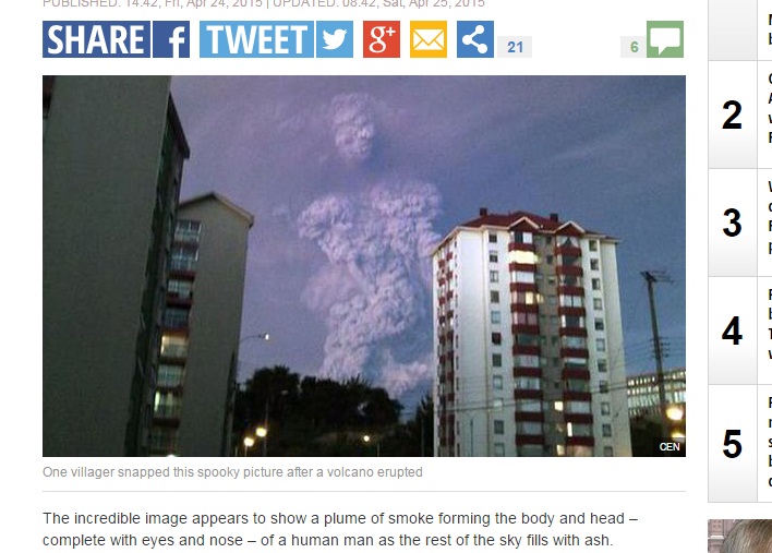 Penampakan Sosok Raksasa Saat Gunung Calbuco Meletus