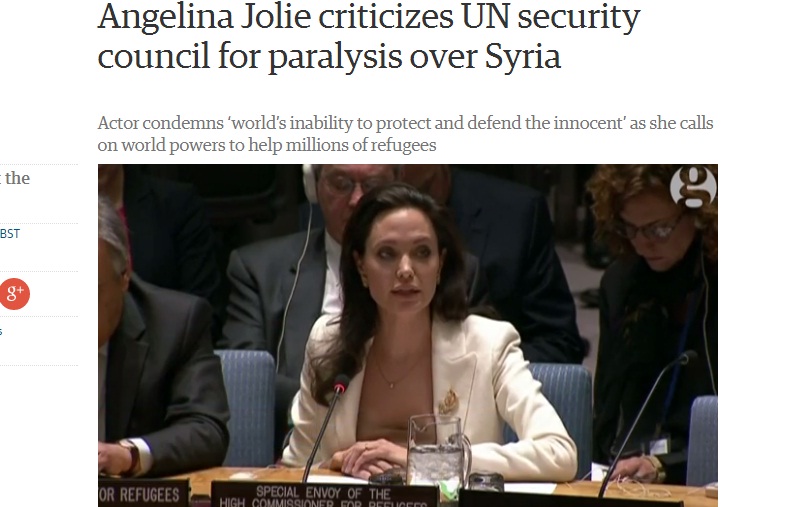 Angelina Jolie: PBB Tak Becus Tangani Krisis Suriah