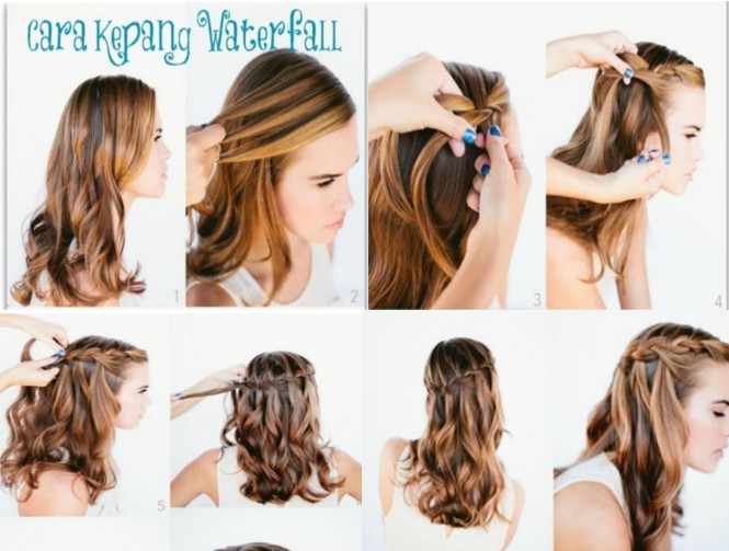 Tutorial Kepang Rambut Air Terjun
