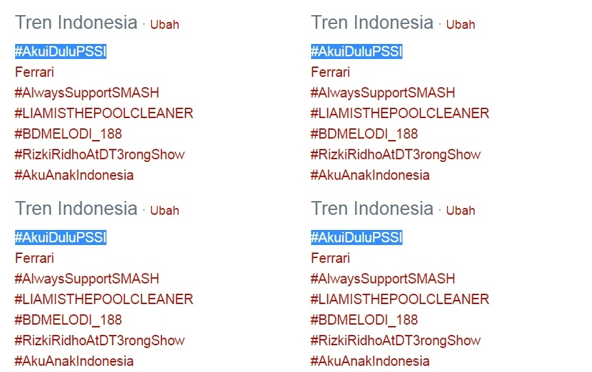 Tagar 'Akui Dulu PSSI' Jadi Trending Topik