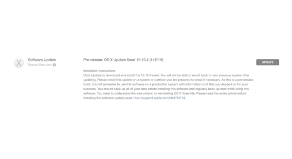 Yang Baru dari Pra Rilis OS X 10.10.4