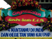 Pilunya, Empat Bekas Kekasih Kirim Karangan Bunga Acara Wisuda