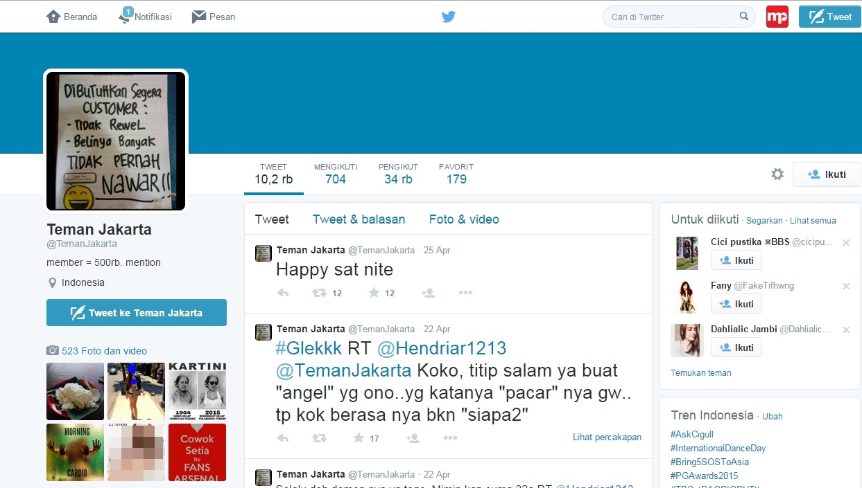 Papi Mike Ditangkap, @TemanJakarta Masih Aktif
