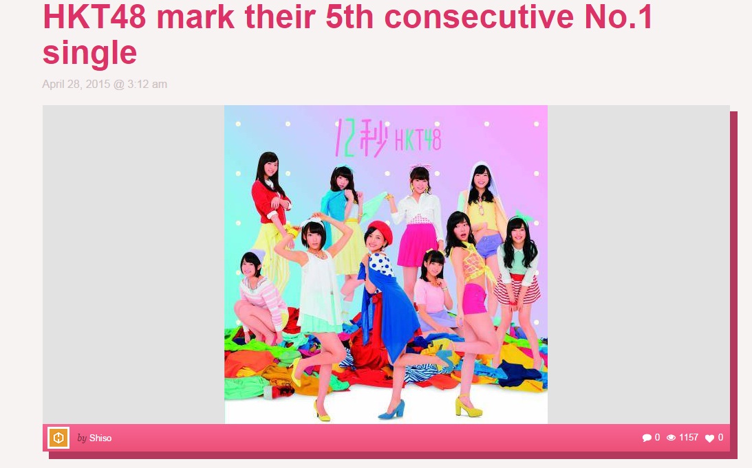 Single Terbaru HKT48 Duduki Posisi Teratas