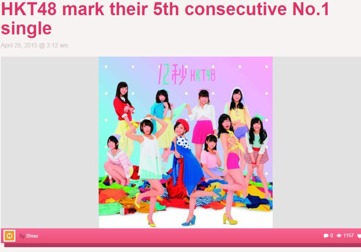 Single Terbaru HKT48 Duduki Posisi Teratas