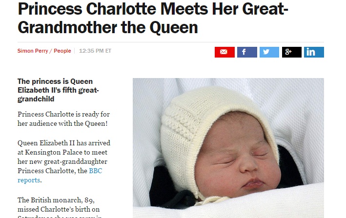 Pertemuan Pertama Putri Charlotte dengan Ratu Elizabeth