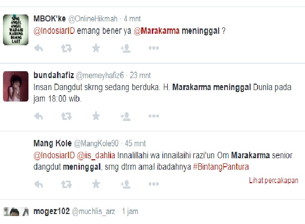 Mara Karma, Pedangdut Senior Meninggal