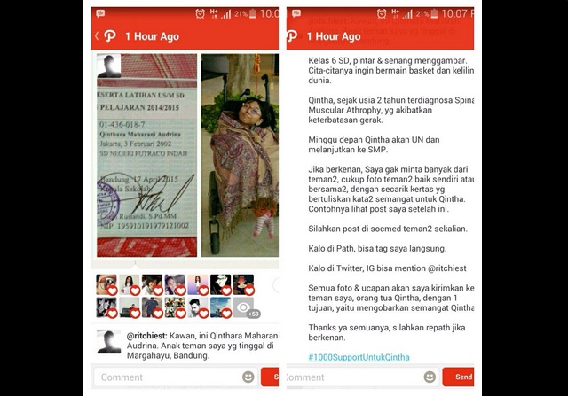 1000 Support untuk Qintha Heboh di Internet