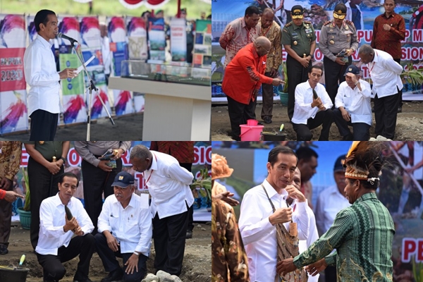 Jokowi Letakkan Batu Pertama Pembangunan Fasilitas PON 2020 di Papua