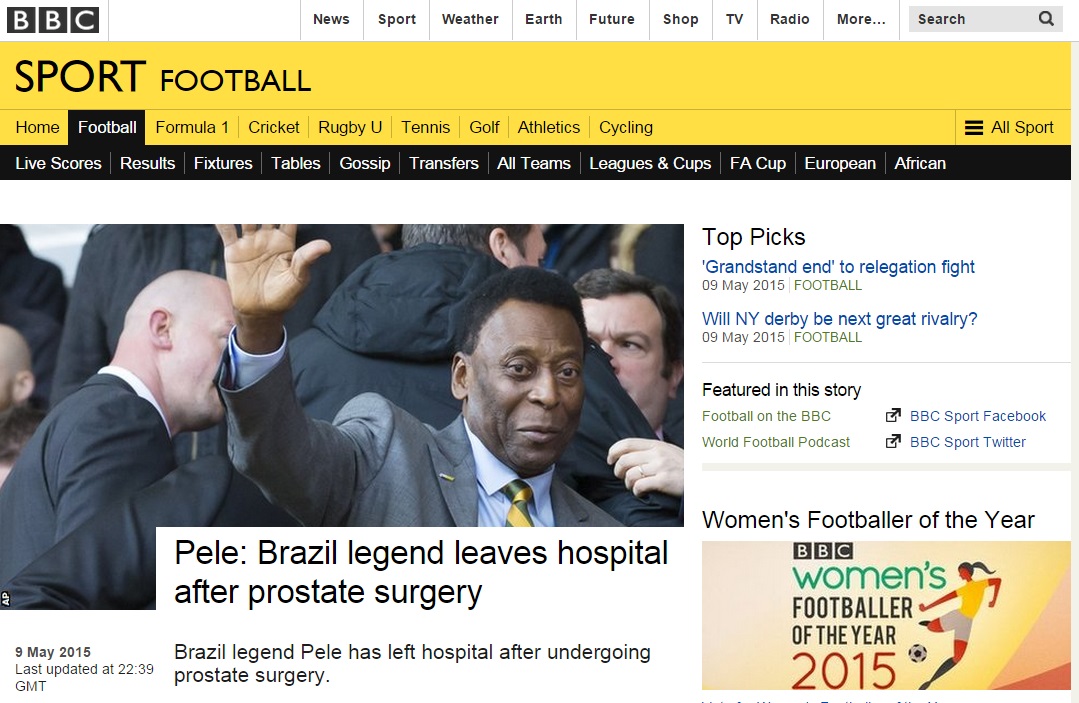 Pele Tinggalkan Rumah Sakit Albert Einstein