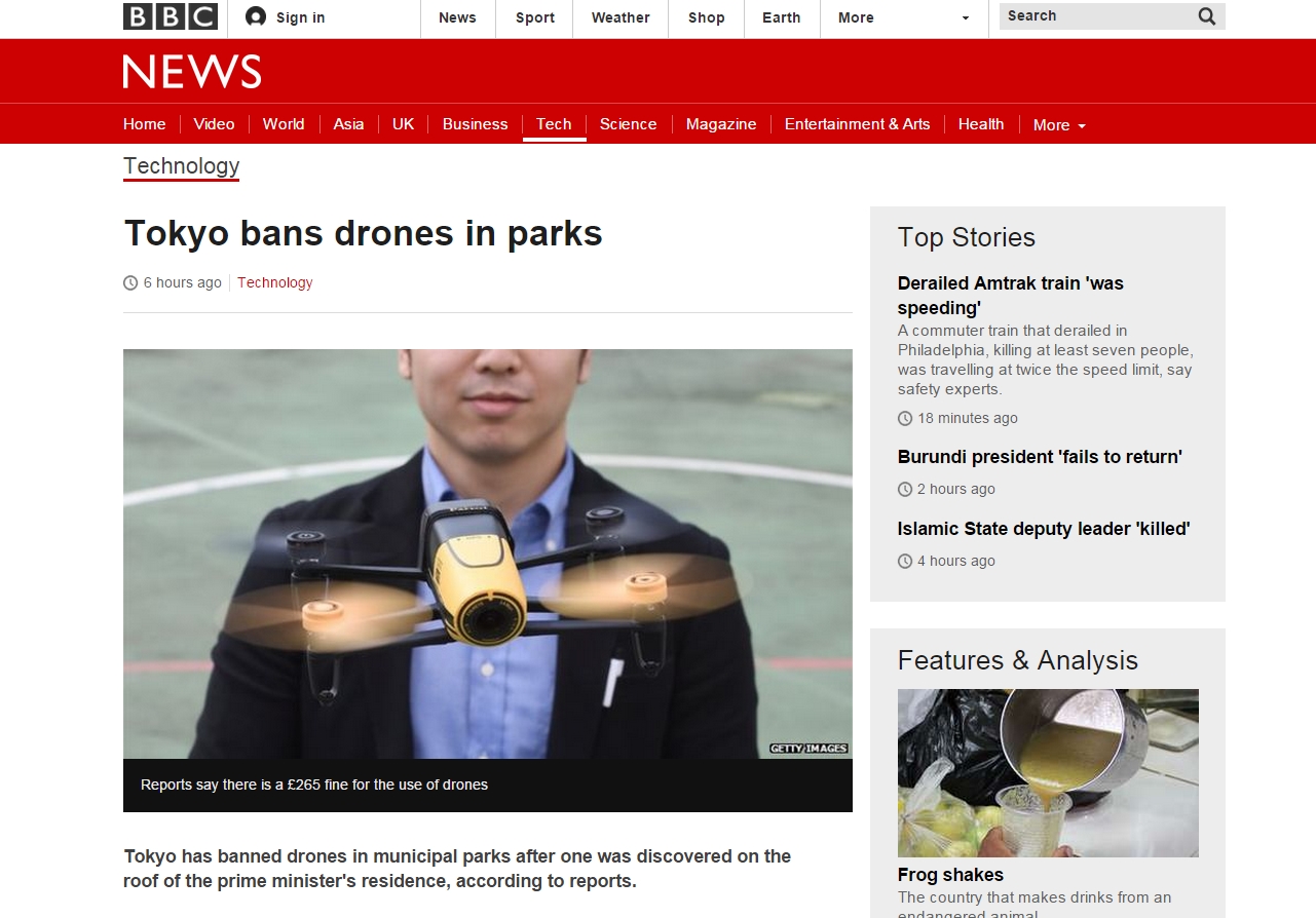 Tokyo Larang Penggunaan Drone di Taman Umum