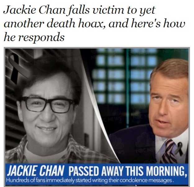 Kembali Dikabarkan Meninggal Dunia, Ini Reaksi Jackie Chan