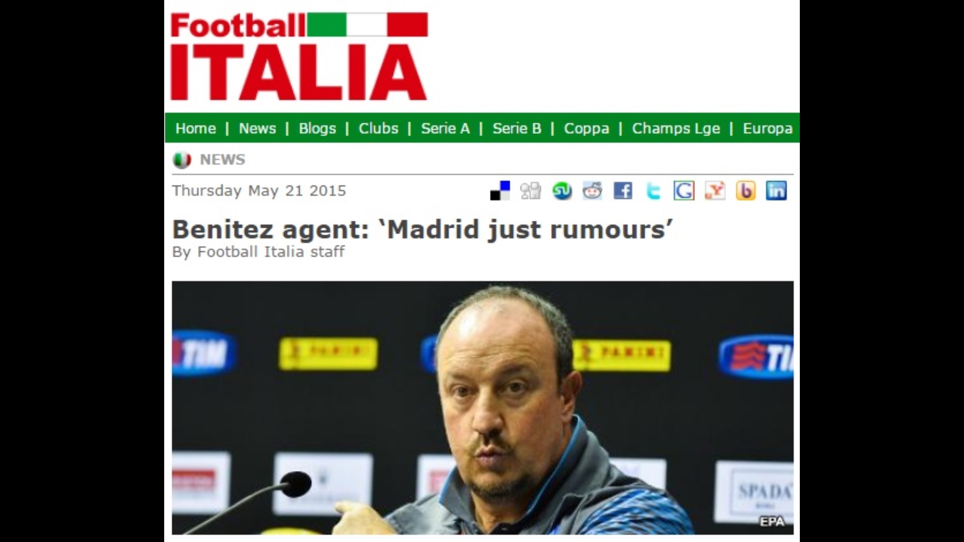 Agen Rafael Benitez Bantah Kliennya ke Real Madrid
