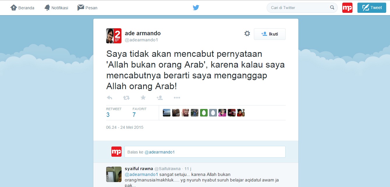 Dilaporkan ke Polisi, Ade Armando Tulis Cuitan Maaf kepada Allah