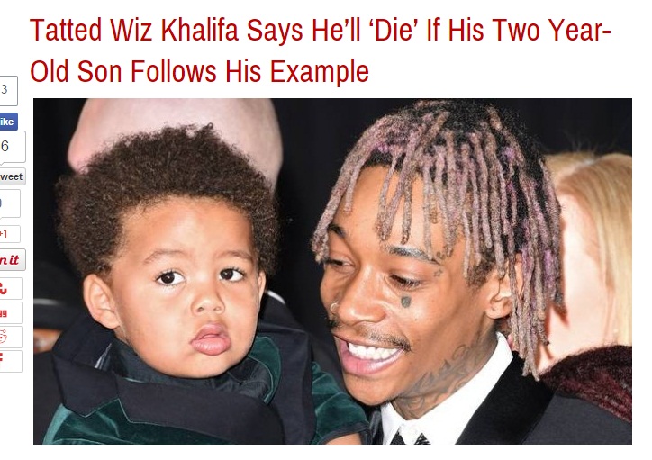 Wiz Khalifa akan Mati Jika Anaknya Bertato