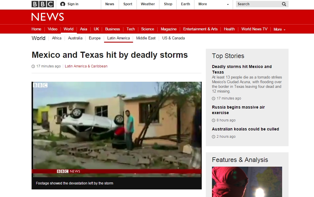 Tornado Landa Texas dan Meksiko, 13 Orang Tewas