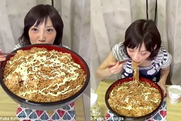 Heboh, Video Wanita Mungil Makan Mi 4 Kg dalam 3 Menit