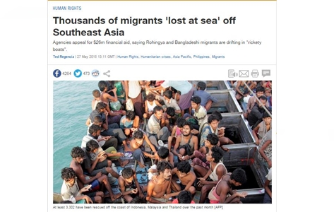 Ribuan Imigran Rohingya Terombang-ambing di Lautan Asia Tenggara