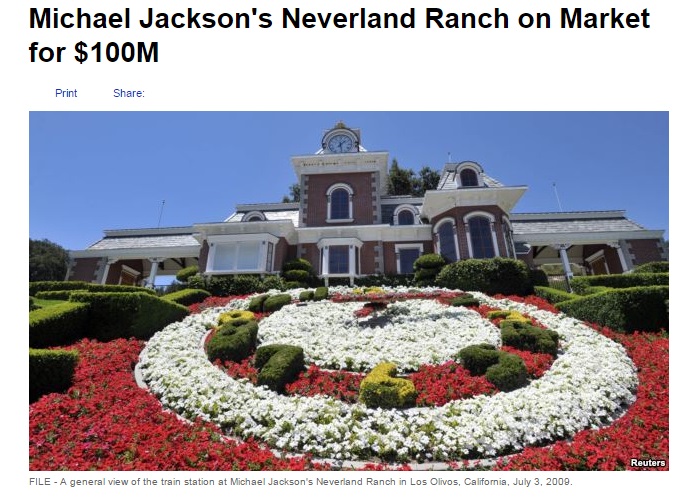 Istana Michael Jackson Dijual Rp1.3 Triliun