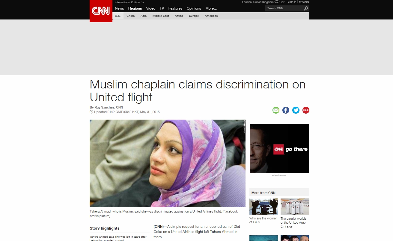 Rasis, Pramugari United Airlines Tolak Kasih Soda pada Wanita Muslim 