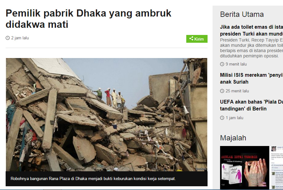 Pemilik Pabrik yang Tewaskan Ribuan Pekerja Dihukum Mati