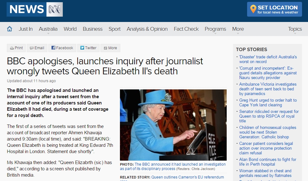 Wartawannya Beritakan Ratu Elizabeth Meninggal, BBC Minta Maaf