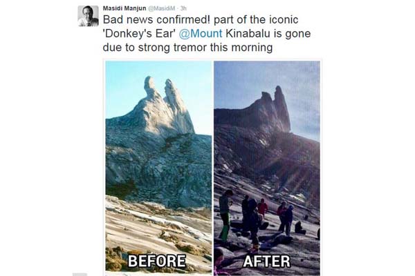 Beberapa Pendaki Terperangkap di Gunung Kinabalu