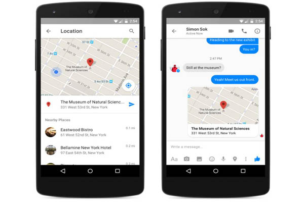 Facebook Messenger dapat Berbagi Lokasi