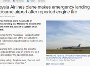 Mesin Terbakar, Malaysia Airlines Mendarat Darurat di Melbourne