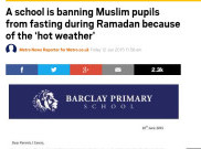 Sekolah di London Larang Murid Berpuasa karena Cuaca Panas