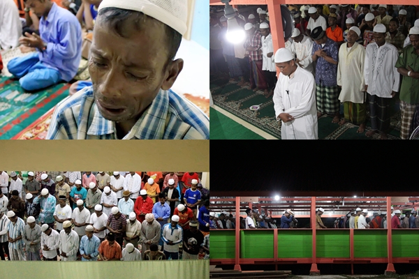 Salat Tarawih Pertama Pengungsi Rohingya