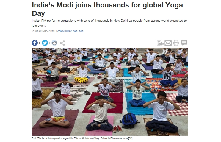 Ribuan Warga India Meriahkan Hari Yoga Internasional