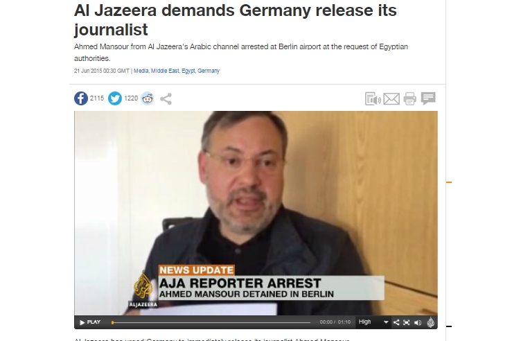 Al-Jazeera Minta Jerman Bebaskan Reporternya