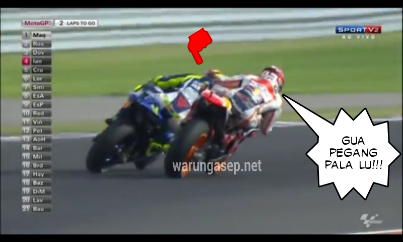 Meme Kocak Balapan Sengit Rossi dan Marquez GP Assen