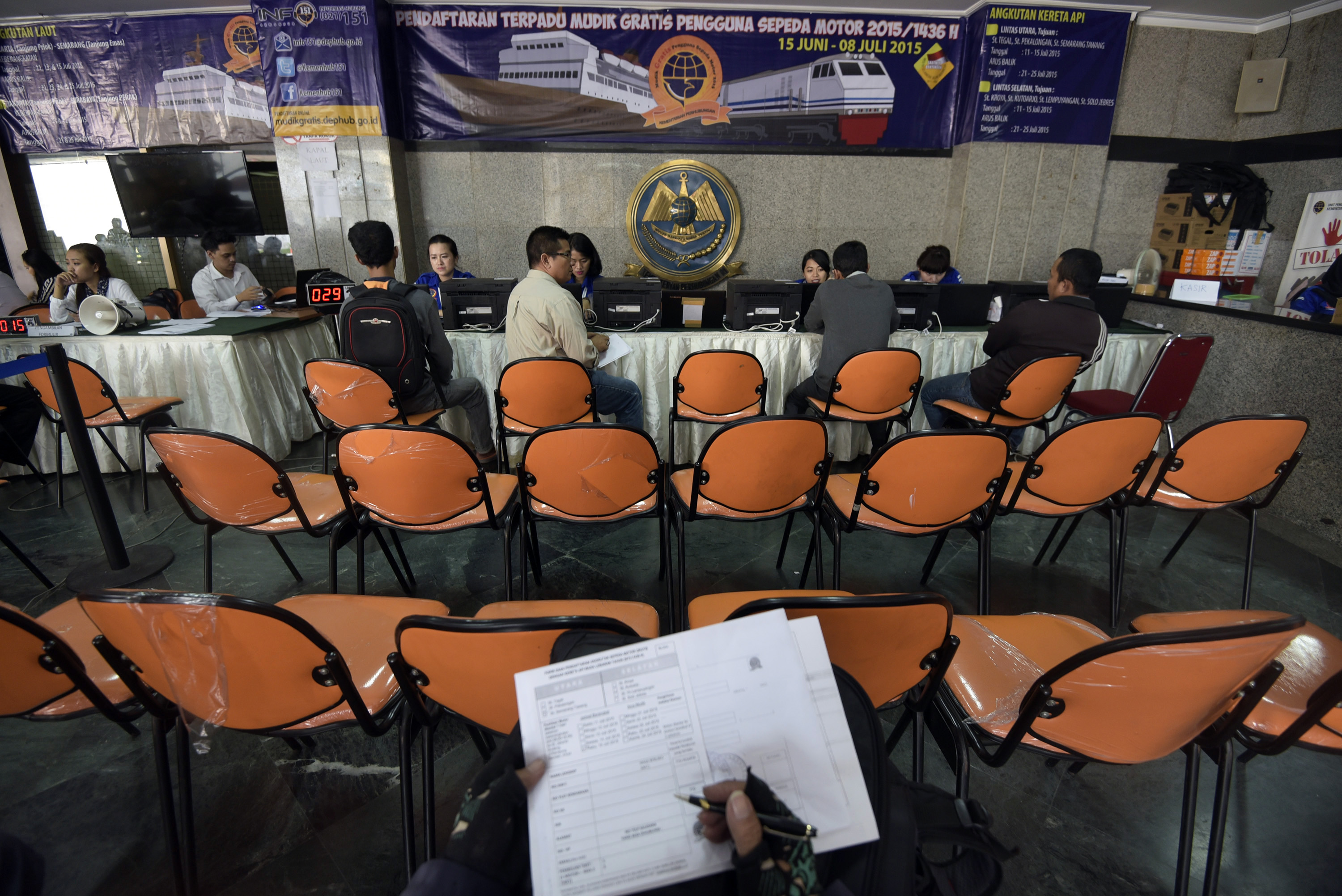 Suasana Pendaftaran Mudik Gratis Pesepeda Motor