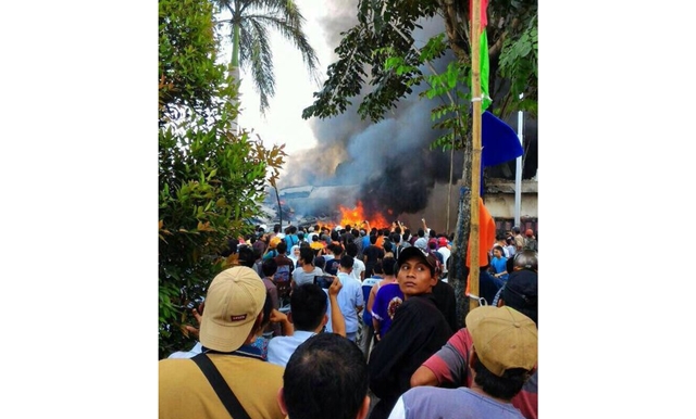 Pesawat Jenis Hercules Jatuh di Medan