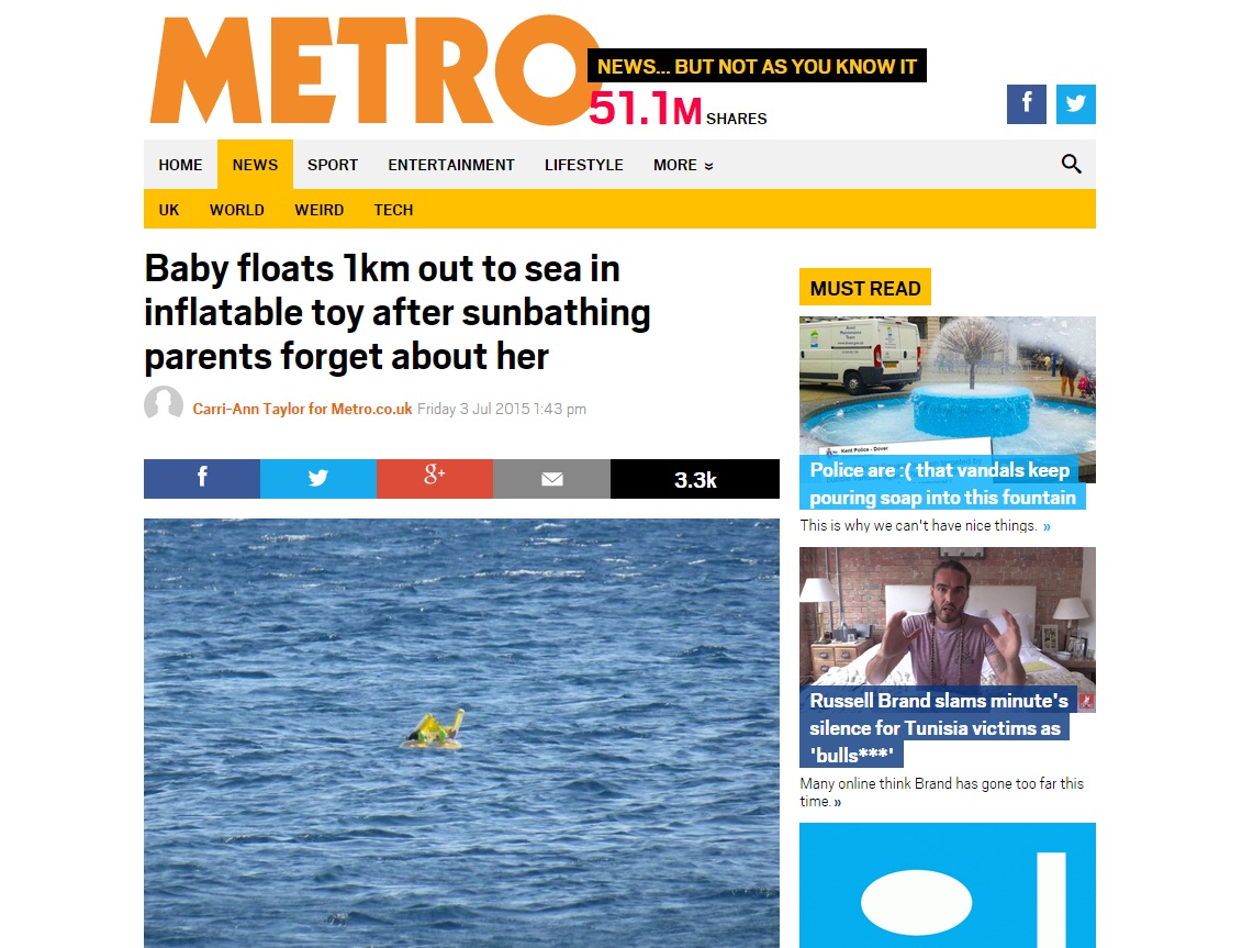 Orangtua Lalai, Bayi 10 Bulan Hanyut ke Tengah Laut
