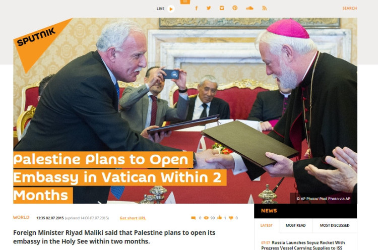 Semakin Akrab, Palestina Buka Kantor Kedubes di Vatikan