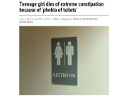 Remaja 16 Tahun Meninggal akibat Fobia Toilet