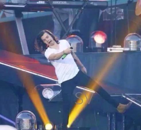 Harry Styles Dibully Karena Jatuh di Atas Panggung