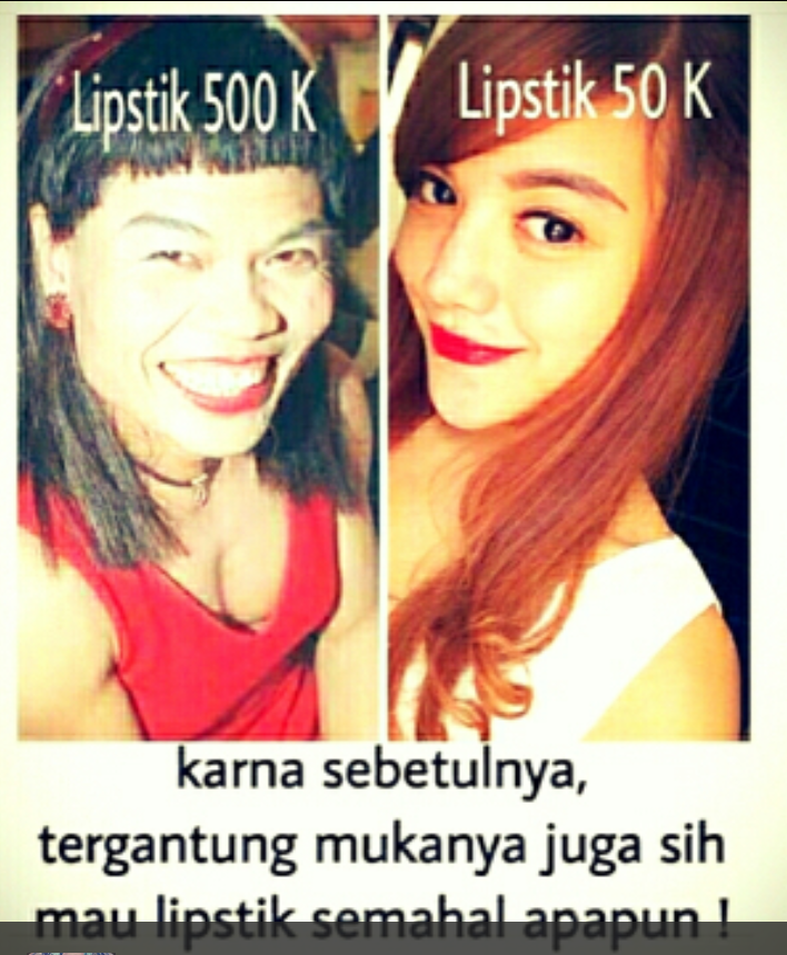Meme Kocak Lipstick 50K dan 500K