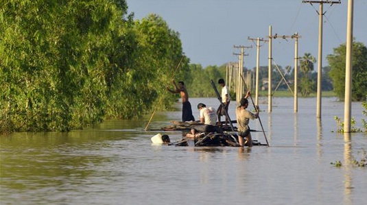 Banjir Dahsyat Myanmar, Ribuan Warga Dievakuasi