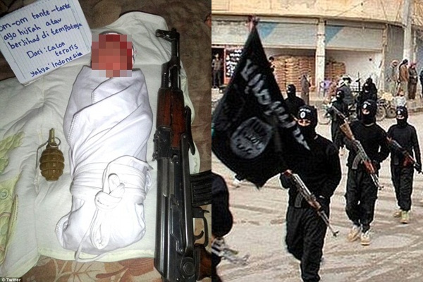 ISIS Pamer Foto Bayi Calon Teroris Diapit AK-47 dan Granat