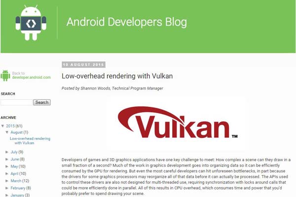 Vulkan akan Tingkatkan Kemampuan Grafis Android