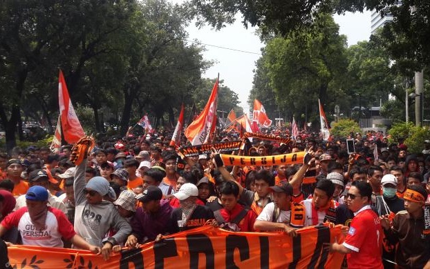 Demo, Jakmania Tolak Persib Main di Jakarta