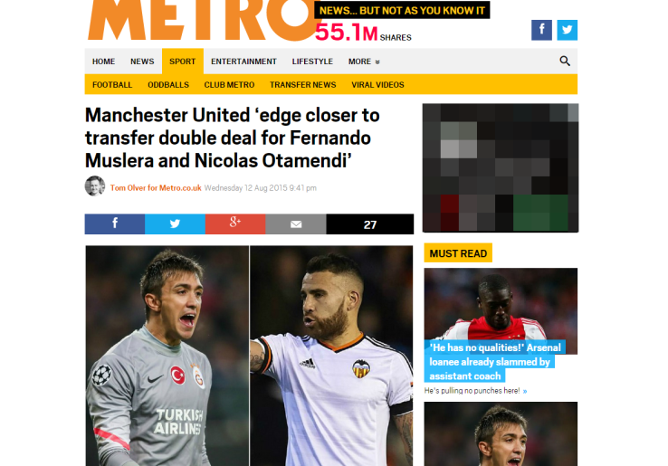 Manchester United Incar Fernando Muslera dan Nicolas Otamendi