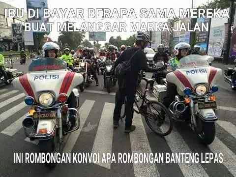 Heboh Meme Pengendara Sepeda Hadang Konvoi Harley Davidson