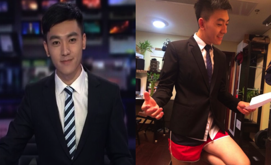 Tingkah Konyol Penyiar Berita Ganteng Bercelana Pendek
