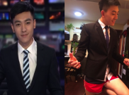 Tingkah Konyol Penyiar Berita Ganteng Bercelana Pendek