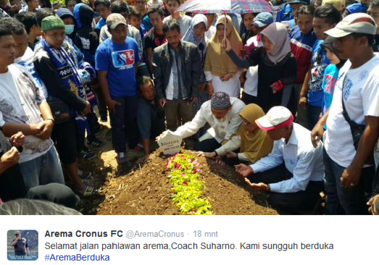 Ratusan Aremania Padati Peristirahatan Terakhir Suharno